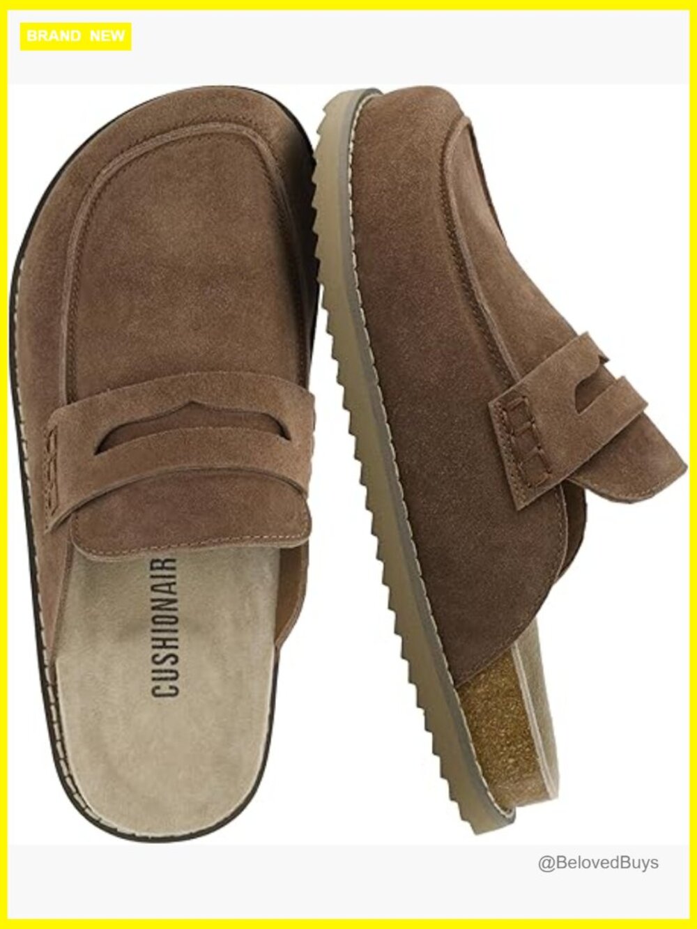 Penny Clog Mule Suede Slip-On Memory Foam Cork Footbed Flexible Outsole - Picture 1 of 7